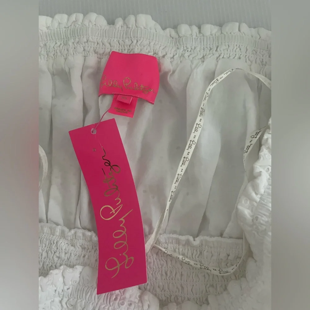 Lilly Pulitzer® Nicole Strapless Eyelet 100% Cotton Fully Lined w/Cotton dress - Picture 14 of 16